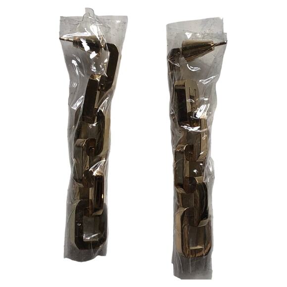 Eddie Borgo NWT Classic 12 Karat Gold Plated Supra Link Drop Earrings - Picture 8 of 15